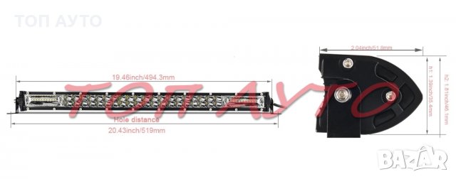 Лед Бар Супер Тънък 50см 80см 100см Кола Джип SUV ATV 4х4 Камион 10-30V, снимка 2 - Аксесоари и консумативи - 31560778