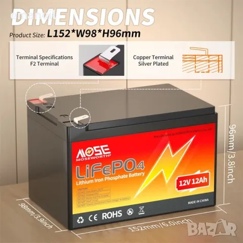 LiFePO4 12V 24V 36V 48V 6-300A UPS POWER BANK Aкумулатор кемпер солар, снимка 14 - Други машини и части - 45251978