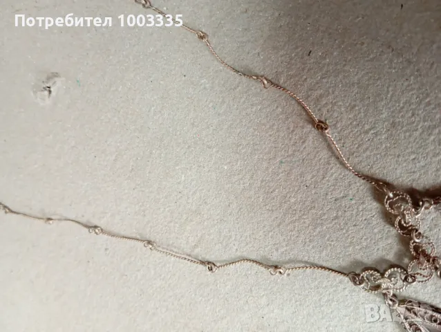 Много красиво сребърно филигранно колие, снимка 6 - Колиета, медальони, синджири - 49099029