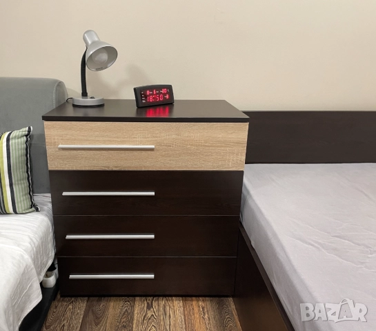 Скрин /дъб сонома, венге/ с 4 чекмеджета, снимка 1