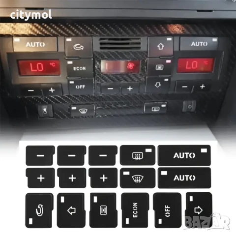 Лепенки за бутони климатроник AUDI A4 B6 B7 (2000-2004)​
