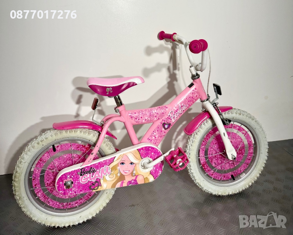 Като ново! Детско колело за момиче Barbie 16  цола / велосипед / , снимка 5 - Детски велосипеди, триколки и коли - 44633676