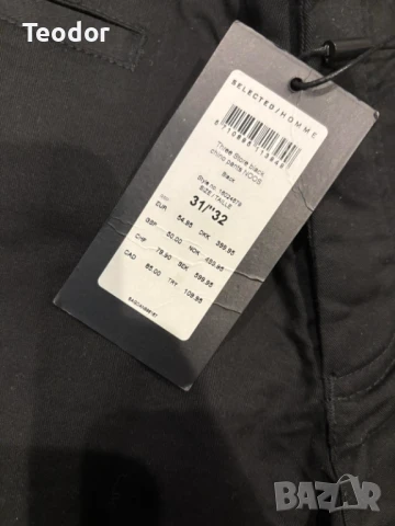 Нови мъжки черни панталони Selected Homme, снимка 4 - Панталони - 50670941