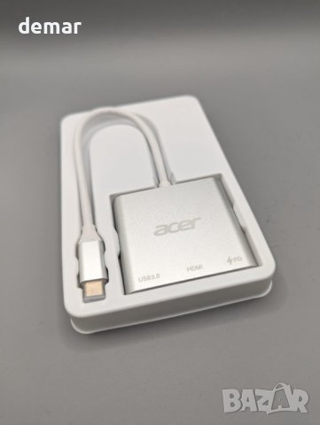 Acer USB C хъб, 3 в 1 с 5Gbps USB 3.0 GEN1 порт, 4K HDMI и PD Max 100W, снимка 9 - Кабели и адаптери - 44322766