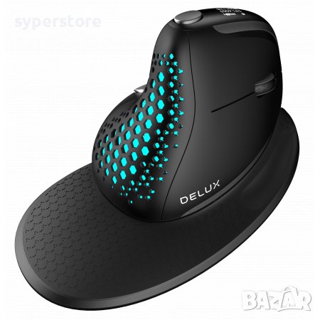 Мишка Безжична и USB Вертикална Delux M618XSD 4000dpi 6btns RGB подсветка, снимка 1 - Клавиатури и мишки - 36939501
