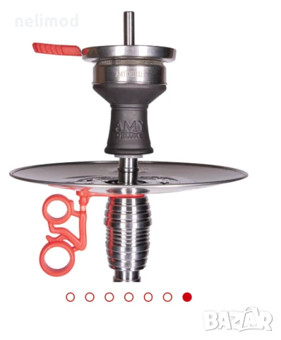 Amy Deluxe -  SS06 Неръждаема стомана/Червено , пълен комплект, снимка 3 - Наргилета - 50446489