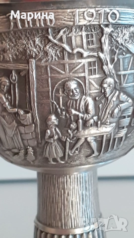 Чаши за вино от калай Antik * Vintage #115, снимка 4 - Антикварни и старинни предмети - 52423100