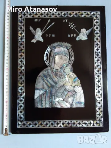 ГОЛЯМА СЕДЕФЕНА ИКОНА, снимка 6 - Антикварни и старинни предмети - 48633101