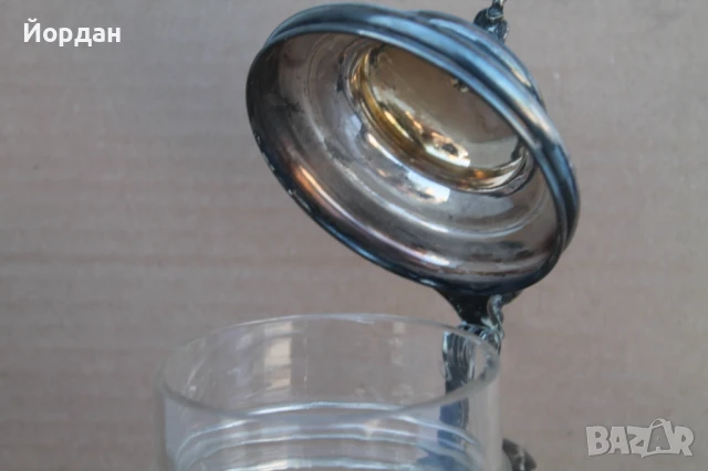 Немска кристална халба за бира с посребрена капачка, снимка 16 - Колекции - 50715027