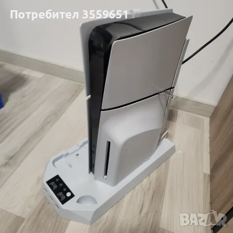 PS5 slim disc с контролер и стойка с охладител