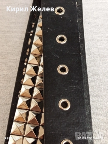 Дамски кожен колан с капси тип рокерски много красив 18602, снимка 5 - Колани - 51893956