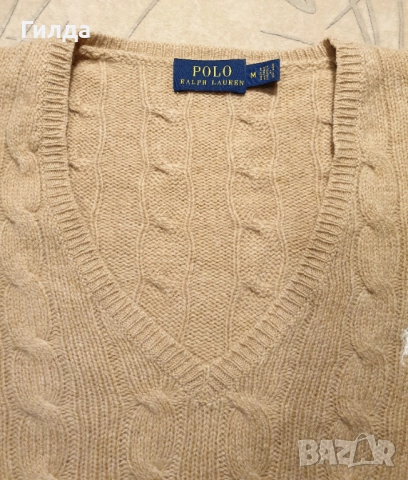 POLO Ralph Lauren вълна и кашмир пуловер M, снимка 2 - Блузи с дълъг ръкав и пуловери - 52777424