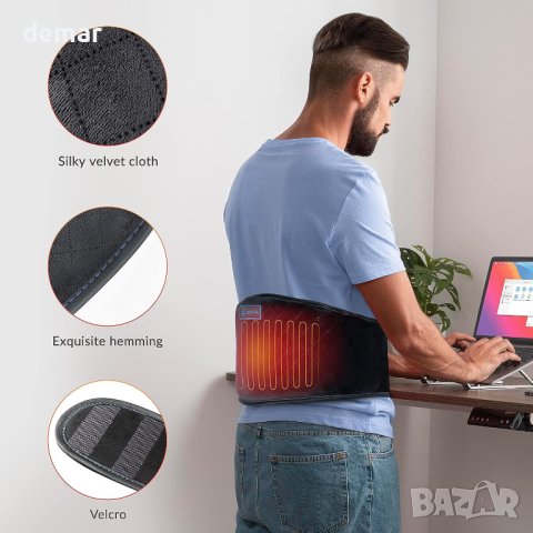 COMFIER Безжична нагревателна подложка за облекчаване на болки в гърба,масажор за долна част на гръб, снимка 5 - Масажори - 44264011