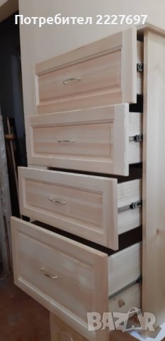 Скрин с 4 дълбоки чекмеджета - масив, снимка 4 - Скринове - 36065463