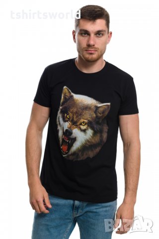 Нова мъжка тениска с дигитален печат Зъбат вълк, Серия Вълци, снимка 3 - Тениски - 27597329