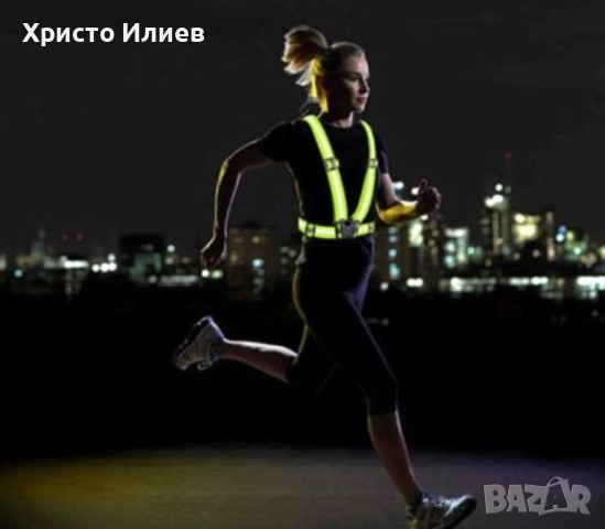 Светлоотразителна жилетка за безопасност с LED осветление Светлоотразителна LED жилетка неонова, снимка 2 - Спортна екипировка - 52940161