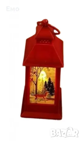 Коледен фенер с топла LED светлина, снимка 6 - Декорация за дома - 47912085