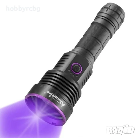 UV лед фенер SV43 с 3 LED х 365nm, 60W, презареждаема батерия, снимка 1
