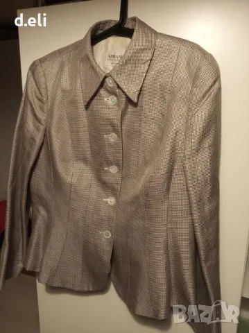ARMANI Original Size L 100% Коприна  Уникална дреха, снимка 2 - Сака - 48655153