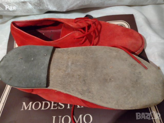 Червени кожени обувки 100 % кожа , снимка 5 - Спортно елегантни обувки - 35613237