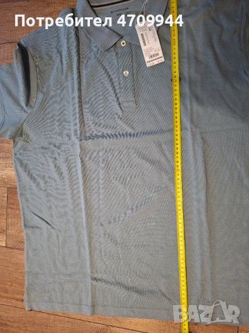 Мъжка синьо-сива тениска с яка / поло-шърт 3XL, снимка 2 - Тениски - 53112036