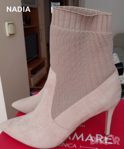 Боти ековелур и текстил, снимка 3 - Дамски боти - 30166583