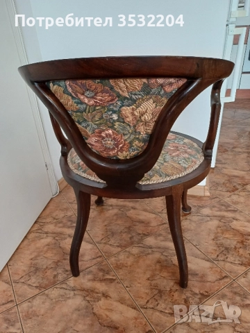 Стар английски стол, снимка 4 - Антикварни и старинни предмети - 52133507