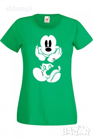 Дамска Тениска Mikey Mouse Smile,Изненада,Повод,Подарък,Празник, снимка 4 - Тениски - 37641552