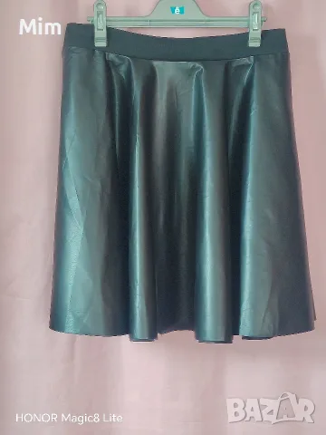 XL/2XL Черна кожена,къса пола , снимка 8 - Поли - 56240951