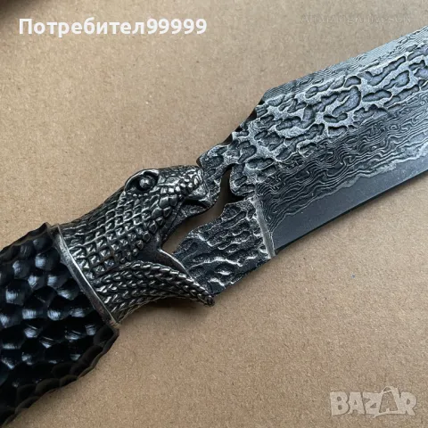 Ловен нож от Дамаска стомана , снимка 4 - Ножове - 47895074