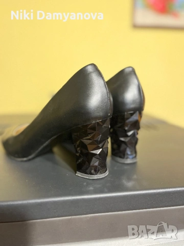 Черни токчета - 39 номер, снимка 2 - Дамски обувки на ток - 53953430