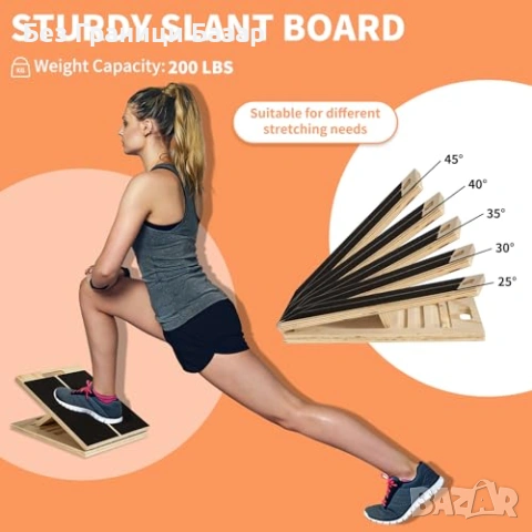 Нова Регулируема дъска за прасци глезени и разтягане с 5 ластика за спорт, снимка 3 - Други спортове - 53960979