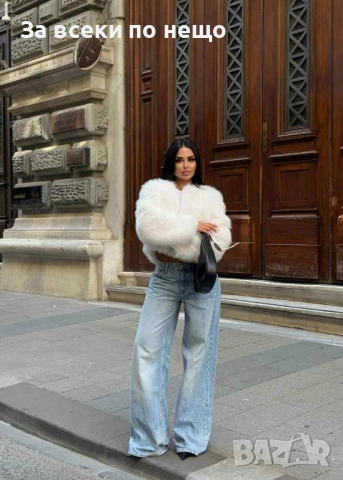 Дамско Бяло Зимно Пухкаво Палто Код I_22, снимка 2 - Палта, манта - 52101630