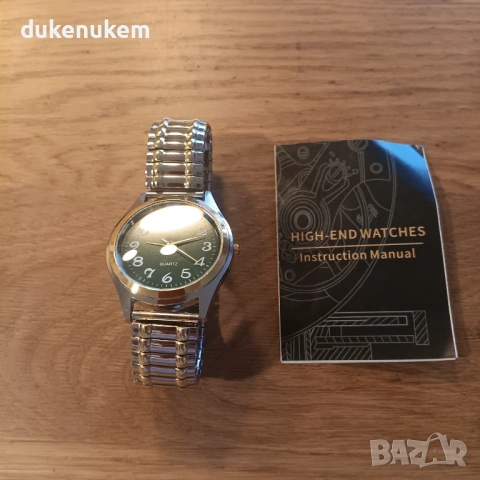 Мъжки кварцов часовник, ултратънък, зелен циферблат, снимка 8 - Мъжки - 53172522