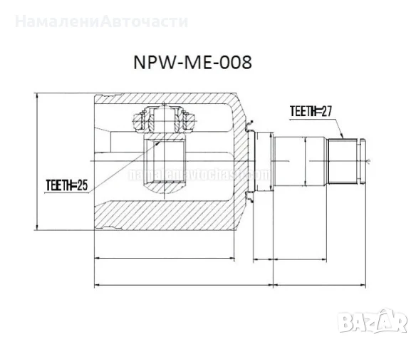 Вътрешно ляво каре NPWME008 Mercedes A Klass