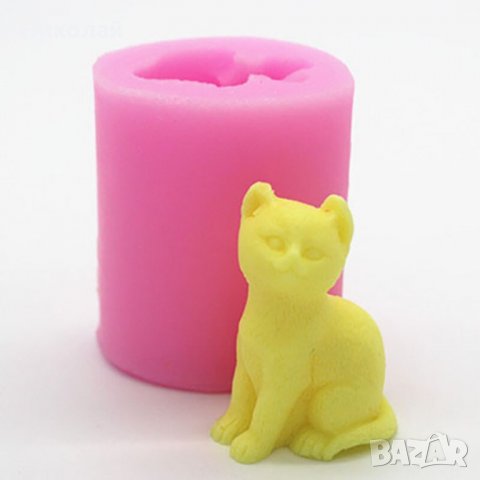 Силиконова форма за свещи - " котка " Молд