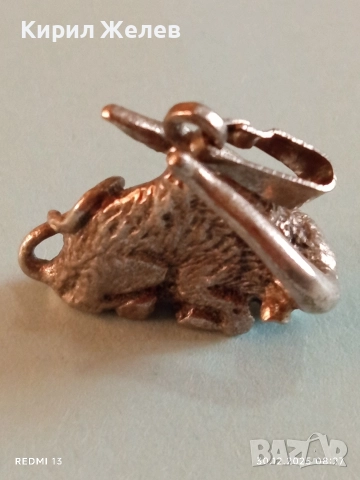 Зодия Телец сребърен медальон майсторска ръчна изработка 47799, снимка 6 - Колиета, медальони, синджири - 52933242