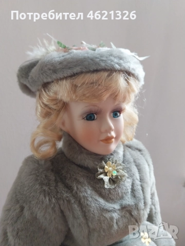 Колекционерска порцеланова кукла винтидж стил нова за декорация, снимка 3 - Декорация за дома - 52043243