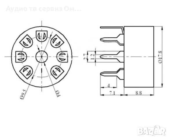 ЦОКЪЛ ЗА РАДИОЛАМПА КЕРАМИЧЕН 7/8/9 ПИНА, снимка 14 - Аудиосистеми - 53333828