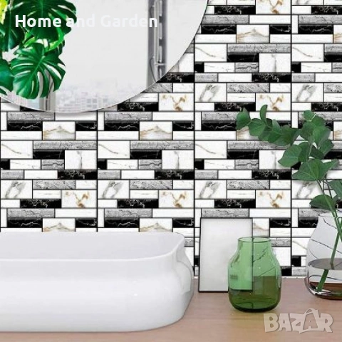 Самозалепващи 3D стикери за стена – Имитация на мрамор, 30x30 см (10 броя), снимка 4 - Декорация за дома - 54027644