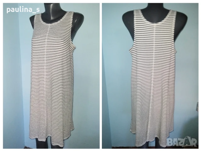 Два броя / Еластична рокля тип туника на райета "love FIRE" и "Old navy" by Gap , снимка 2 - Рокли - 30343488