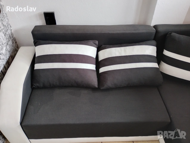 Неизползван, кожено-текстилен, разтегателен диван, снимка 3 - Дивани и мека мебел - 54243146