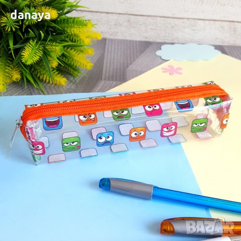 2358 Прозрачен несесер за училище с цветни картинки, снимка 6 - Ученически пособия, канцеларски материали - 33918884