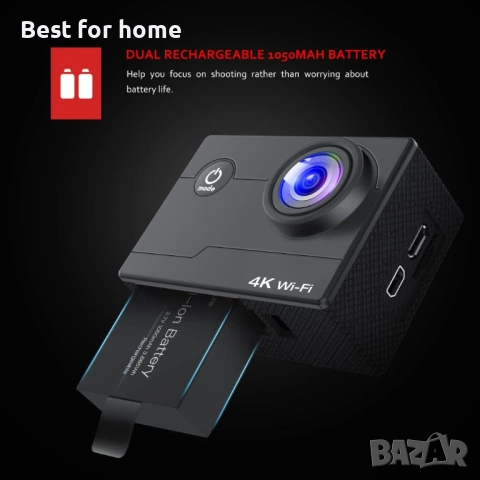 Victure AC700 4K 20MP WiFi Подводна екшън камера, снимка 9 - Камери - 52589140