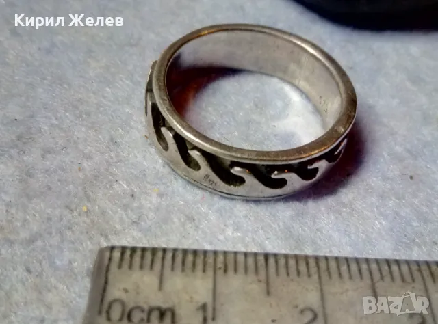 РОКАДЖИЙСКИ ДВУКОМПОНЕНТЕН СРЕБЪРЕН ПРЪСТЕН ХАЛКА СРЕБРО 925 с ВЪРТЯЩ се ЕЛЕМЕНТ 41181, снимка 9 - Пръстени - 48901557