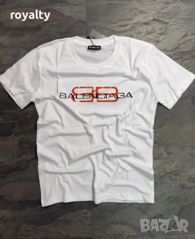 Balenciaga Нова Бяла Мъжка Тениска 