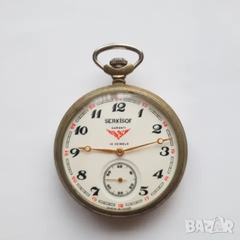 Рядък Джобен Часовник Serkisof , снимка 3 - Антикварни и старинни предмети - 48469156