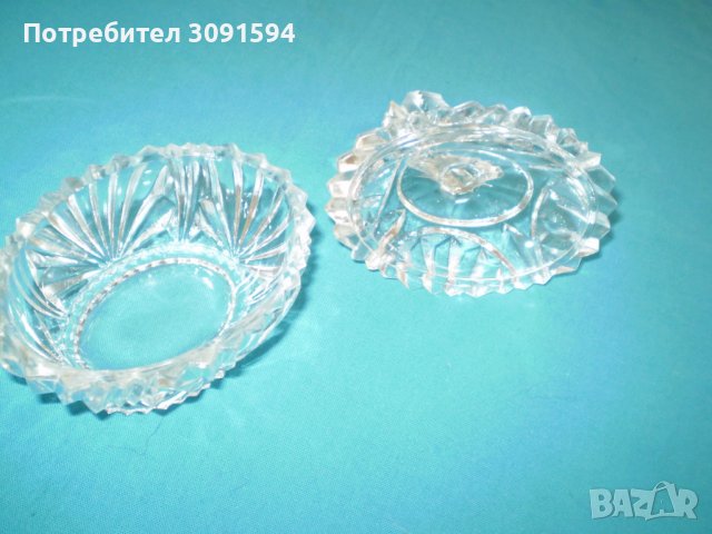 1930 г  Стара стъклена бонбониера - кутия за бижута, снимка 6 - Антикварни и старинни предмети - 36804358