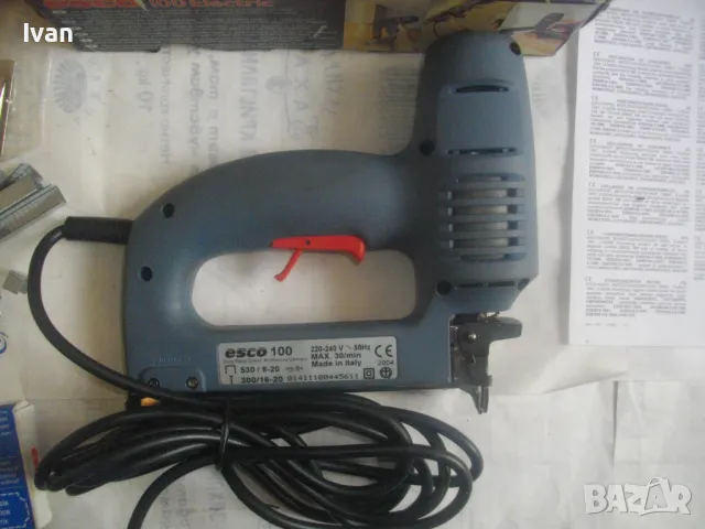 НОВ ИТАЛИАНСКИ ОРИГИНАЛЕН ПРОФЕСИОНАЛЕН ЕЛЕКТРИЧЕСКИ ТАКЕР КОМБИНИРАН СКОБИ ПИРОНИ 8-20мм ESCO, снимка 14 - Други инструменти - 49292841