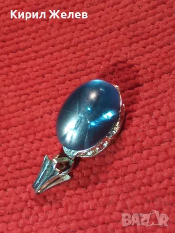 КРАСИВ МЕДАЛЬОН със СИНО КРИСТАЛЧЕ 14456, снимка 8 - Колиета, медальони, синджири - 29825517